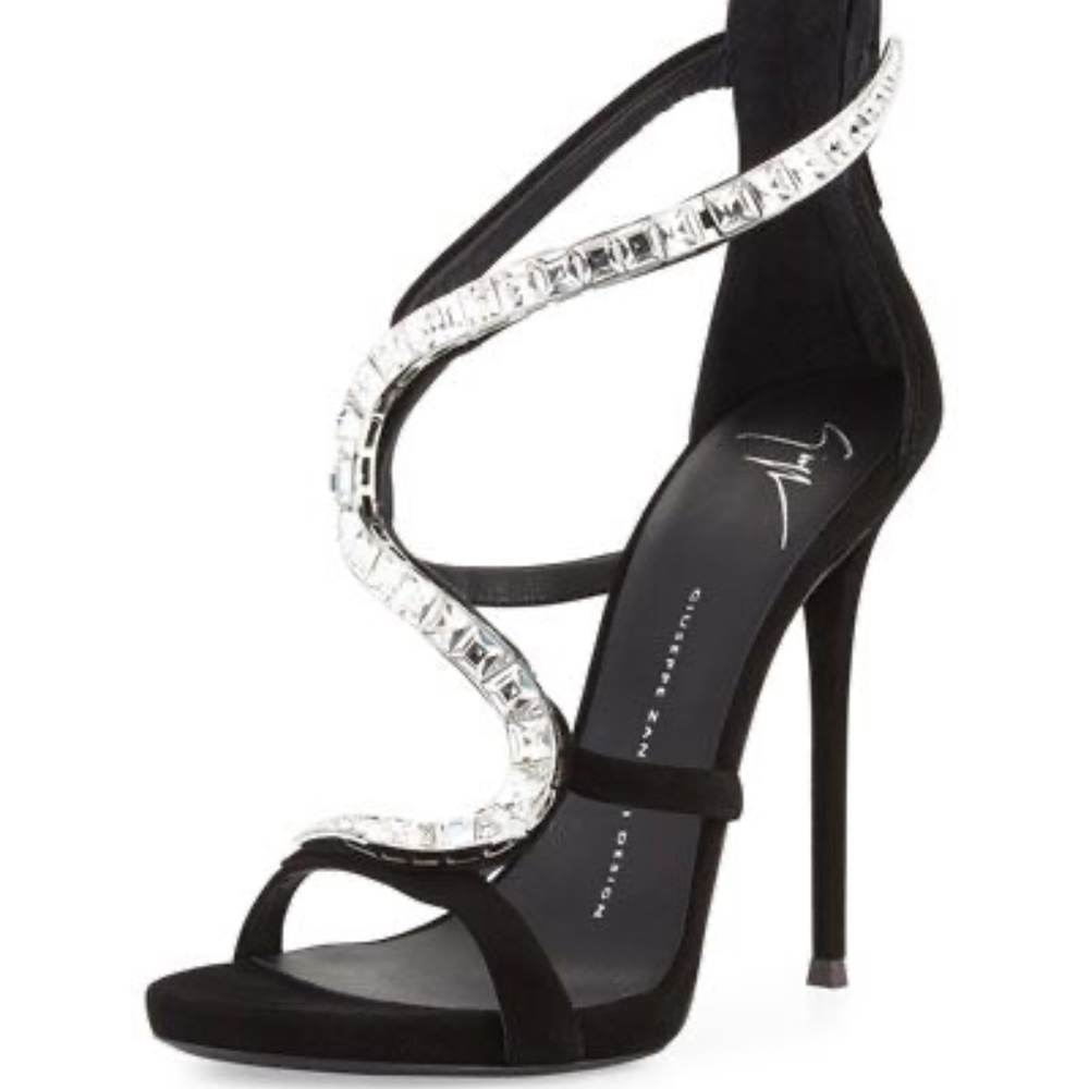 Giuseppe Zanotti Alien Black Crystal Sandal Size US9 / IT39 - Picture 6 of 16